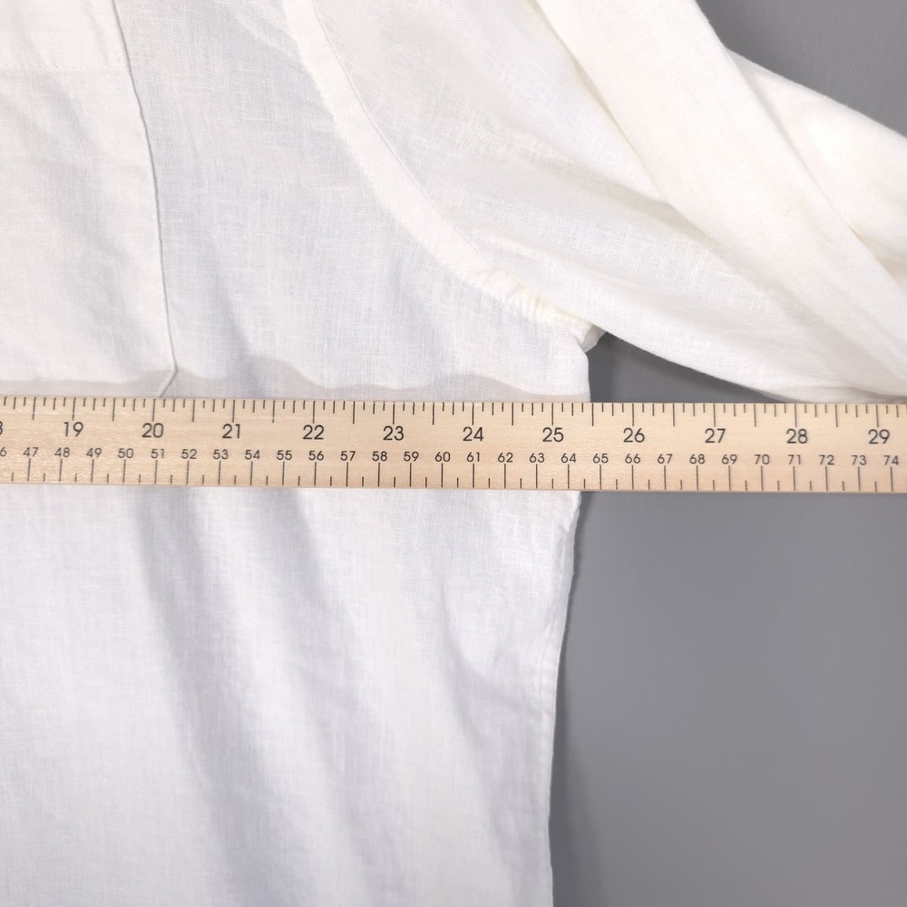 MAGASCHONI Mens New XXL Shirt Button Down EUROPEAN Linen Blend White GM50108M - Picture 4 of 13